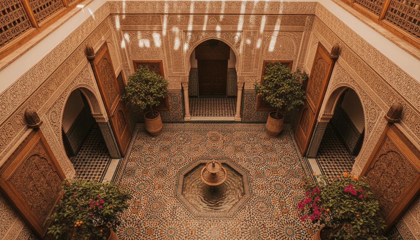 Patio del Monasterio de la Cartuja con naranjos y arquitectura andaluza